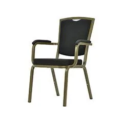 Banquet Chair - Type 1 - Black + Gold F-BC101-BG
