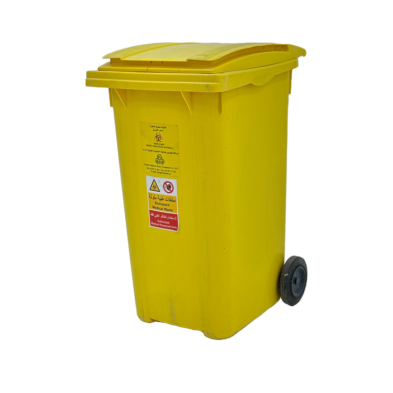 F-BI102-YL Type 2 XL garbage bin in yellow plastic with wheels