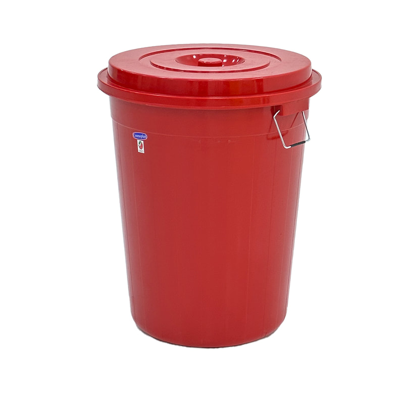 F-BI123-RE Type 3 Site bin in red with a separate lid