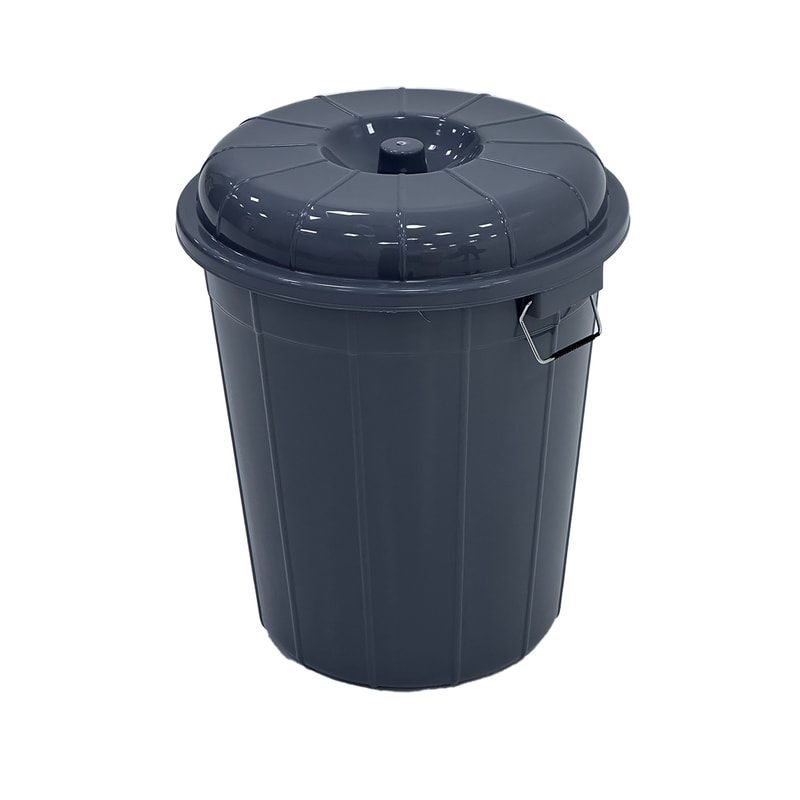 F-BI123-DG Type 3 Site bin in dark grey with a separate lid