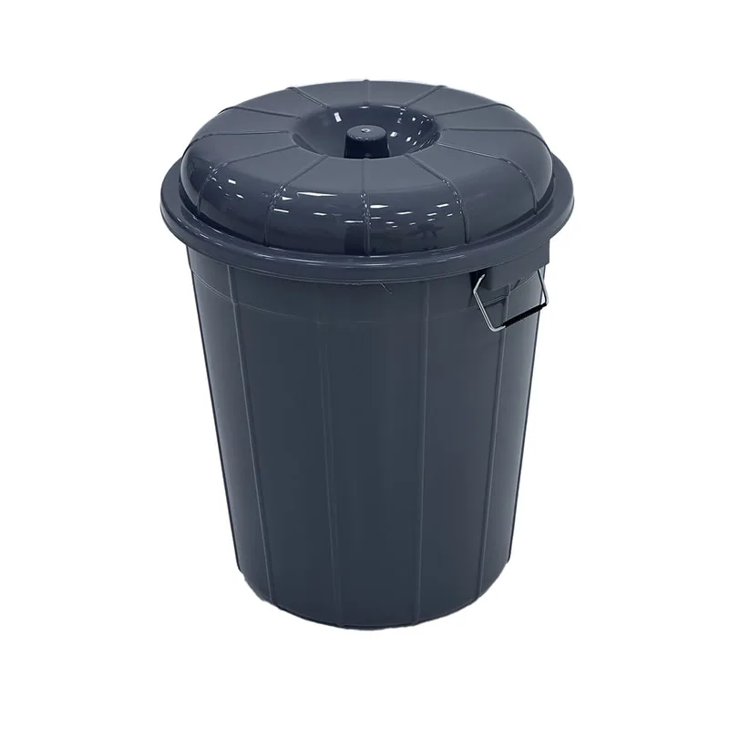 F-BI123-DG Type 3 Site bin in dark grey with a separate lid
