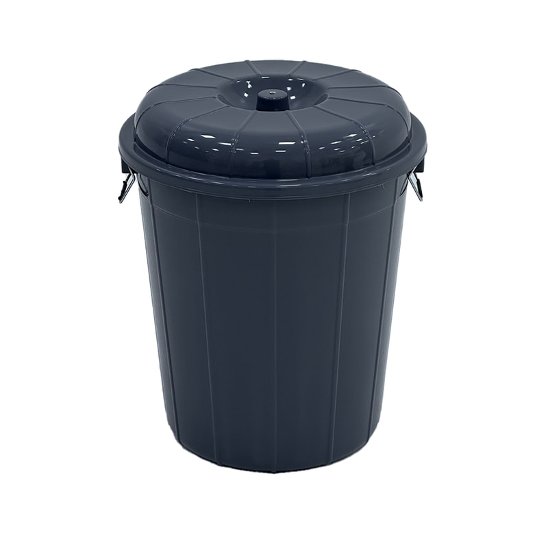 F-BI123-DG Type 3 Site bin in dark grey with a separate lid