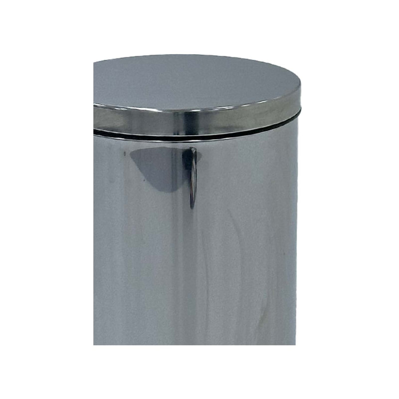 F-BI161-SI Type 1 Steel bin in silver with a foot pedal