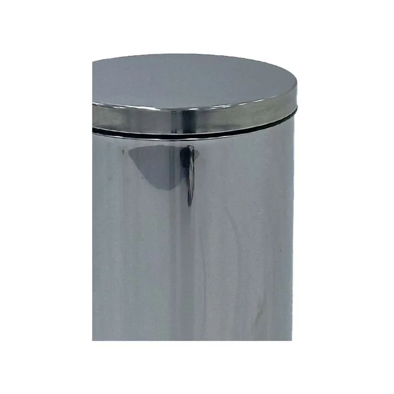 F-BI161-SI Type 1 Steel bin in silver with a foot pedal