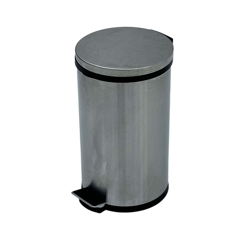 F-BI162-SI Type 2 Stainless steel bin in silver with a foot pedal