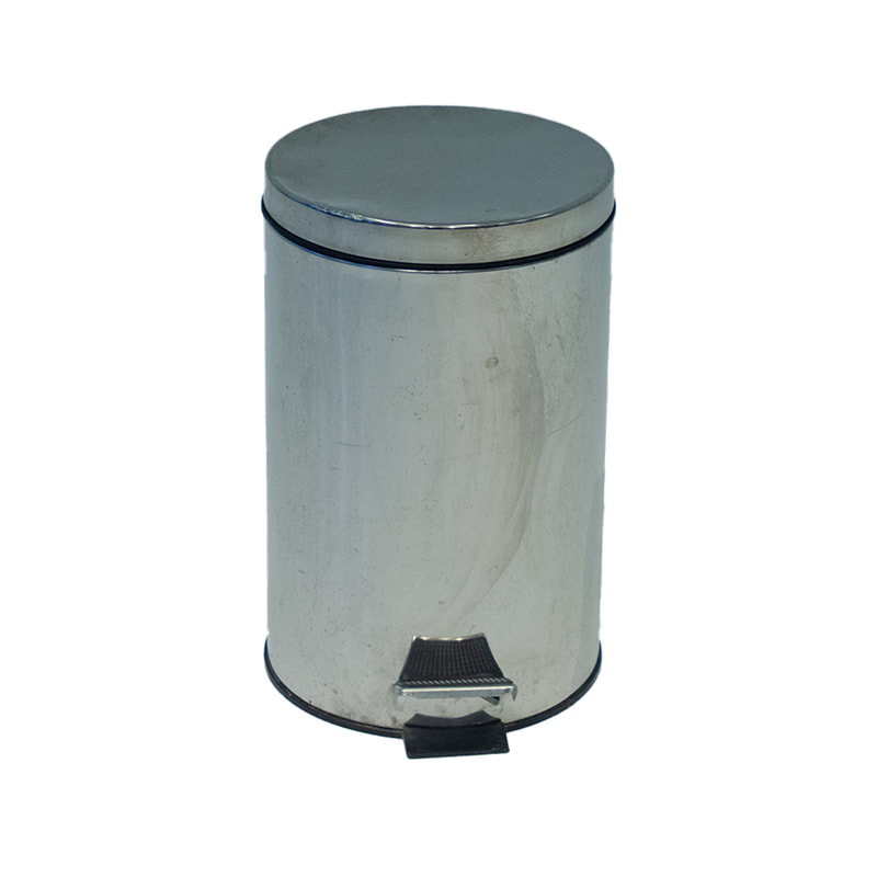 F-BI162-SI Type 2 Stainless steel bin in silver with a foot pedal