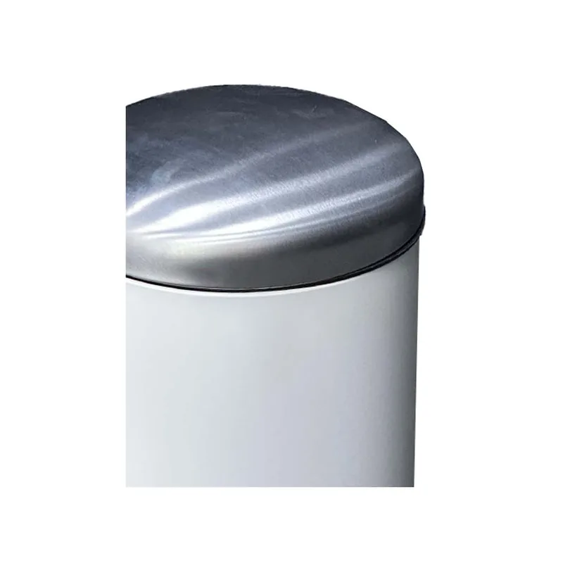 F-BI164-WH Type 4 Stainless steel bin in white with a foot pedal