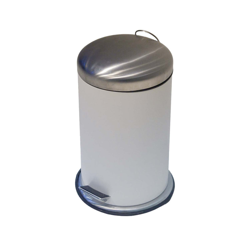 F-BI165-SI Type 5 Stainless steel bin in silver with a foot pedal