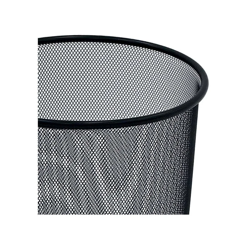 F-BI181-BL Type 1 Waste paper bin in black metal