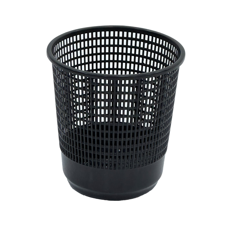 F-BI184-BL Type 4 Waste paper bin in black plastic