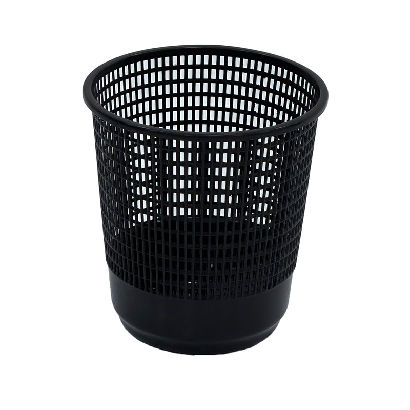 F-BI184-BL Type 4 Waste paper bin in black plastic