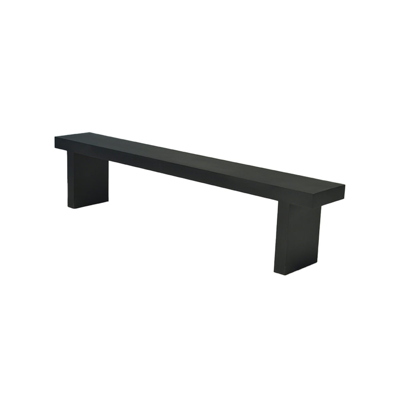 F-BN102-BL 45cm high Ray bench in black paint finish