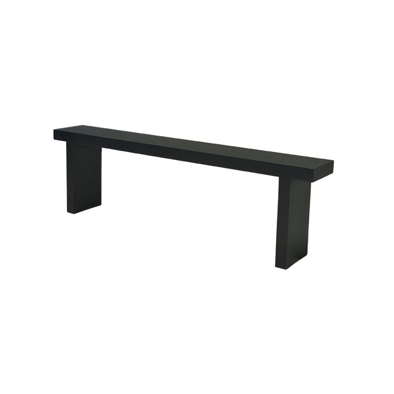 F-BN103-BL 60cm high Ray bench in black paint finish
