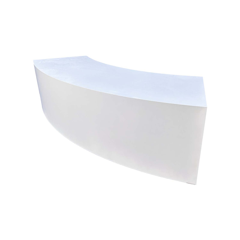 F-BQ105-WH Type 5 curved buffet counter in white