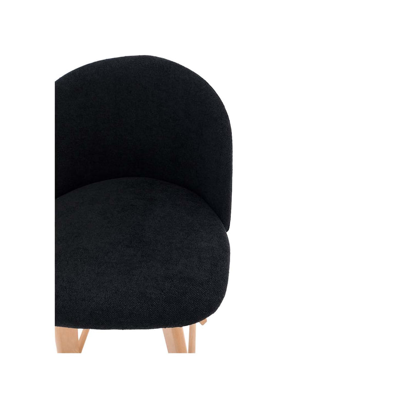 F-BS101-BE Franklin barstool in black fabric with wooden legs