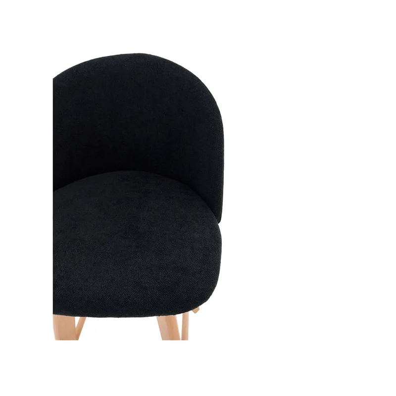 F-BS101-BE Franklin barstool in black fabric with wooden legs