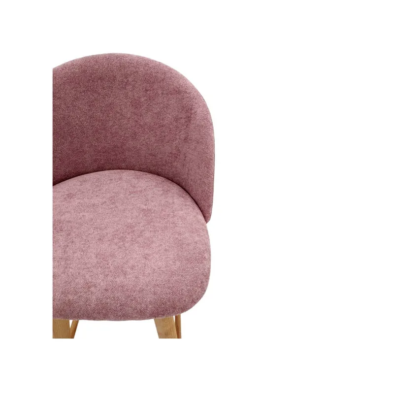 F-BS101-BP Franklin barstool in blush pink fabric with wooden legs