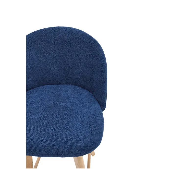 F-BS101-BU Franklin barstool in blue fabric with wooden legs
