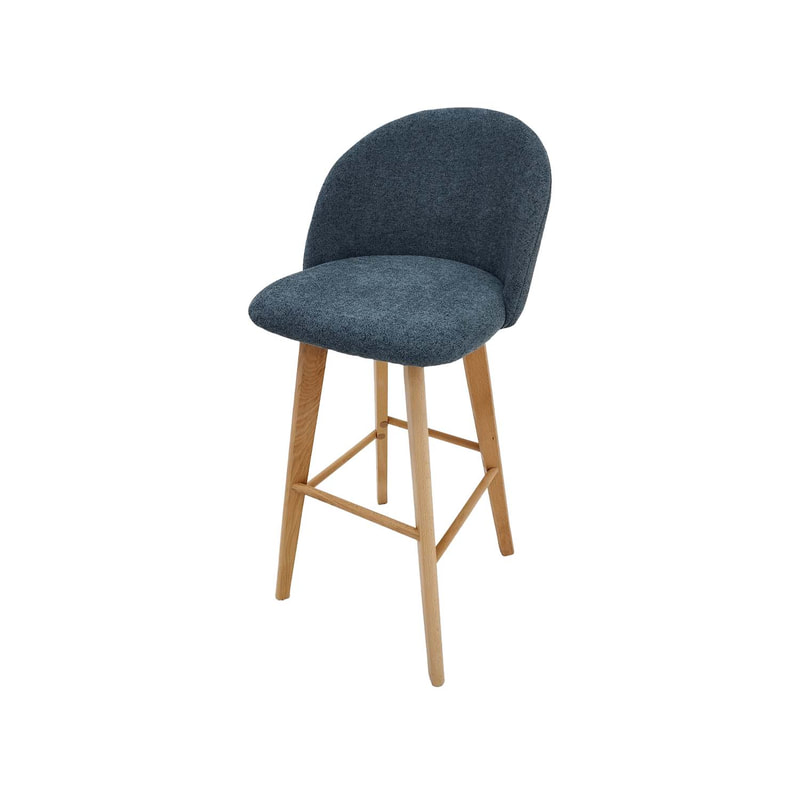 F-BS101-DG Franklin barstool in dark grey fabric with wooden legs