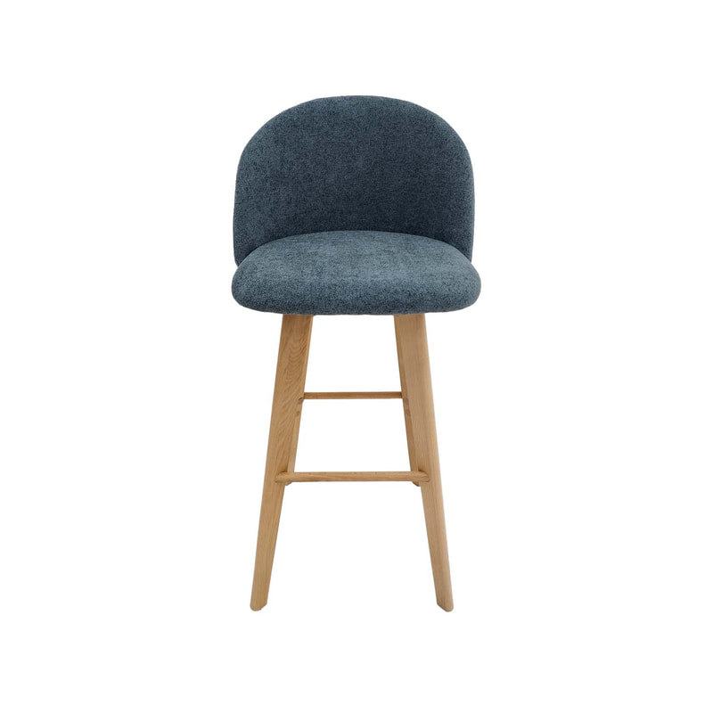 F-BS101-DG Franklin barstool in dark grey fabric with wooden legs