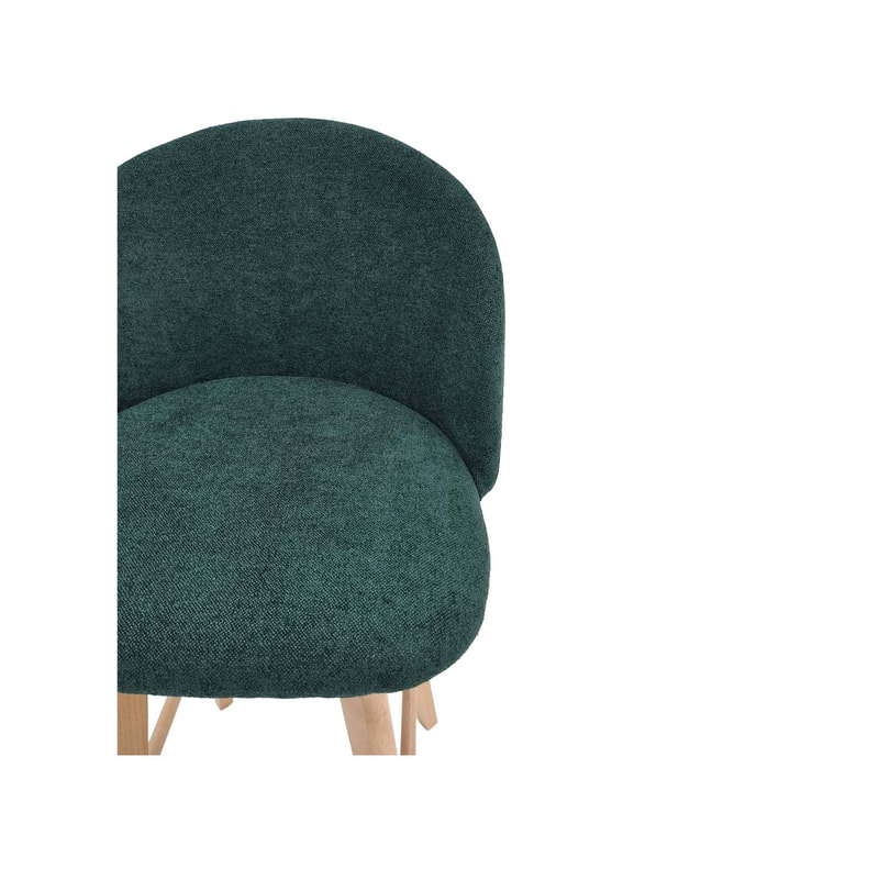 F-BS101-EG Franklin barstool in emerald green fabric with wooden legs