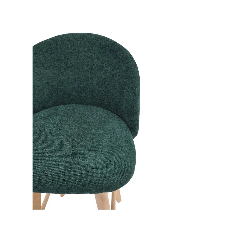 F-BS101-EG Franklin barstool in emerald green fabric with wooden legs
