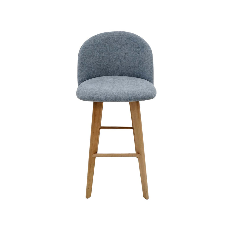 F-BS101-GY Franklin barstool in mid grey fabric with wooden legs