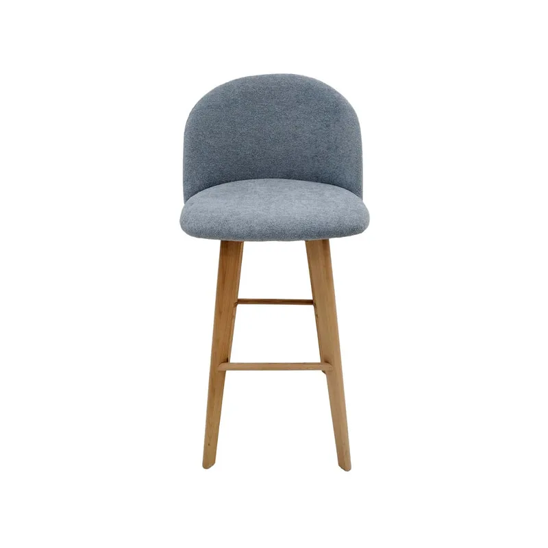 F-BS101-GY Franklin barstool in mid grey fabric with wooden legs