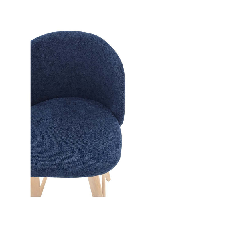 F-BS101-MB Franklin barstool in midnight blue fabric with wooden legs