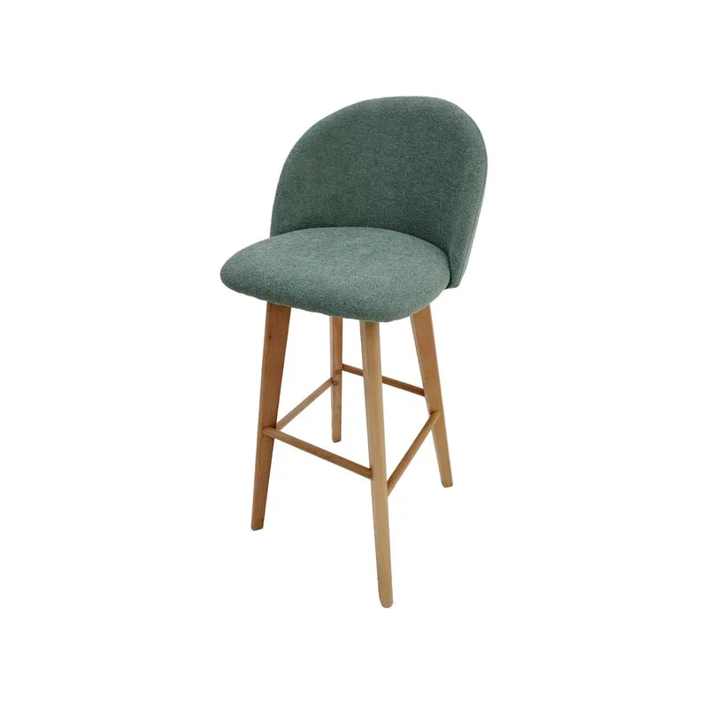 F-BS101-SG Franklin barstool in sage green fabric with wooden legs
