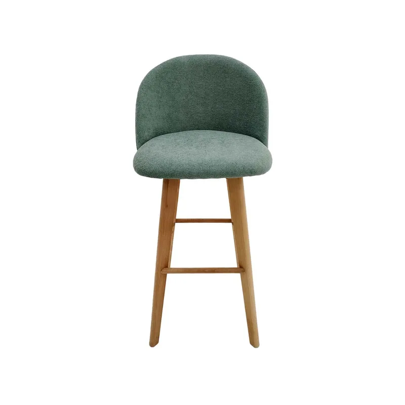 F-BS101-SG Franklin barstool in sage green fabric with wooden legs