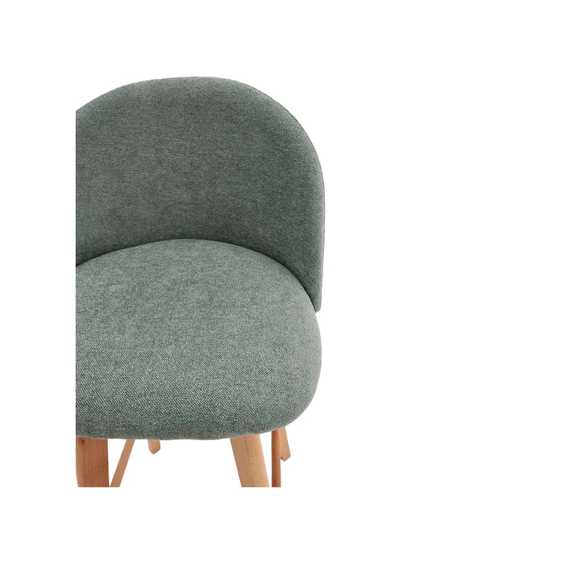 F-BS101-SG Franklin barstool in sage green fabric with wooden legs