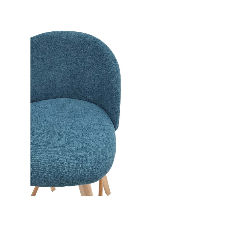 F-BS101-TL Franklin barstool in teal fabric with wooden legs