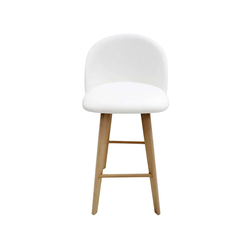 F-BS101-WH Franklin barstool in white fabric with wooden legs