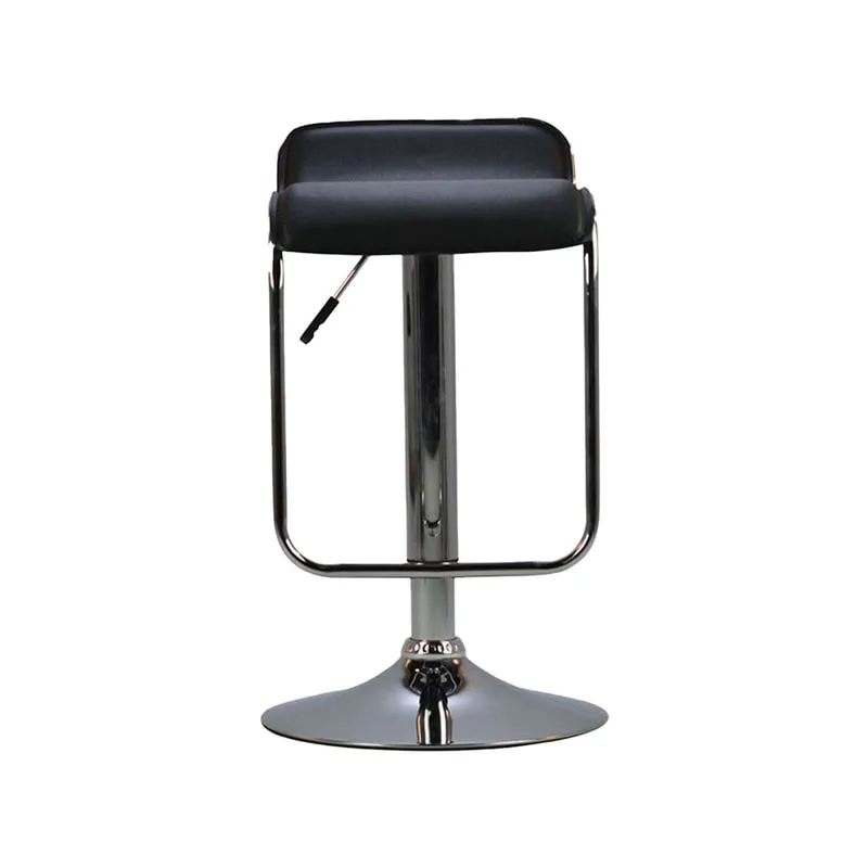 F-BS102-BL Thomas barstool in black leatherette with adjustable stainless steel base & footrest