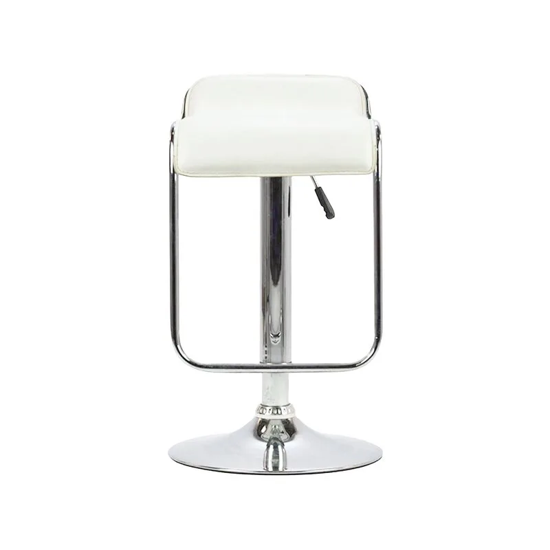 F-BS102-WH Thomas barstool in white leatherette with adjustable stainless steel base & footrest