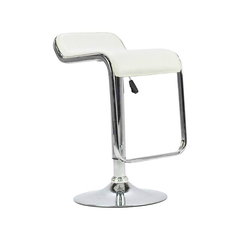 F-BS102-WH Thomas barstool in white leatherette with adjustable stainless steel base & footrest
