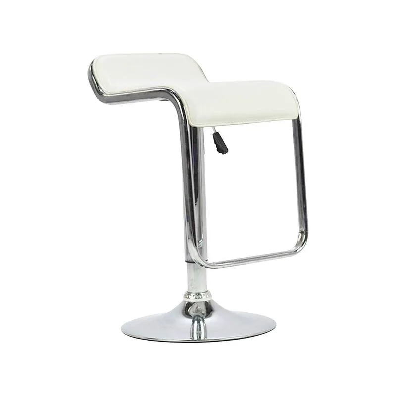 F-BS102-WH Thomas barstool in white leatherette with adjustable stainless steel base & footrest