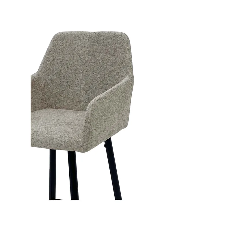F-BS103-BE Lucas barstool in beige fabric with black legs