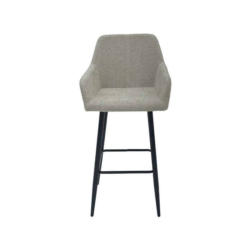 F-BS103-BE Lucas barstool in beige fabric with black legs
