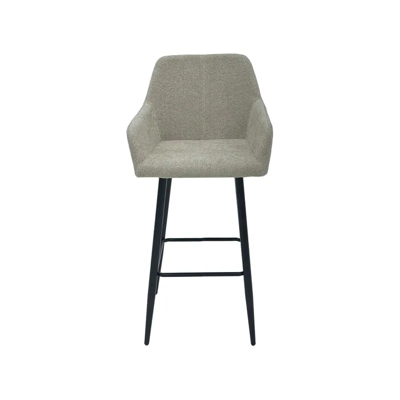 F-BS103-BE Lucas barstool in beige fabric with black legs