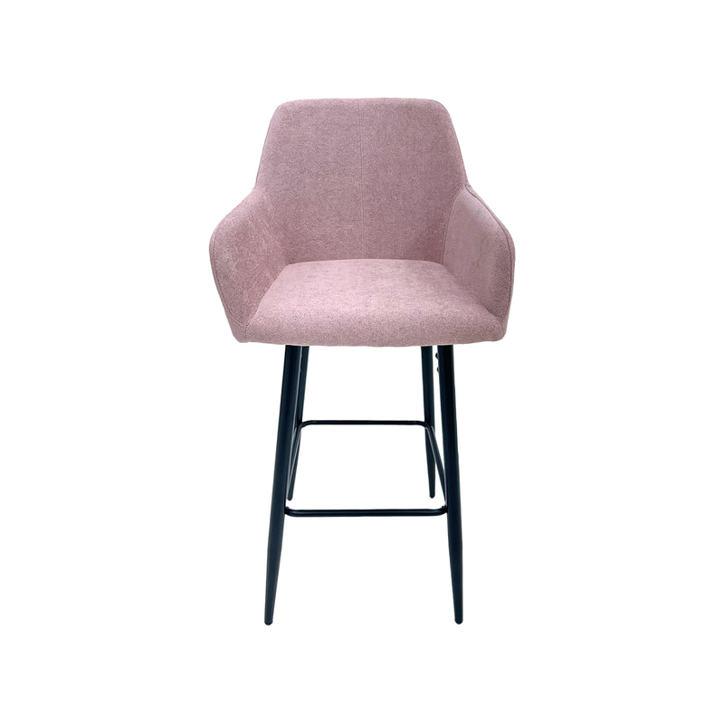 F-BS103-BP Lucas barstool in blush pink fabric with black legs