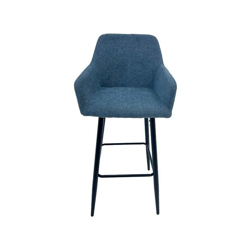 F-BS103-DG Lucas barstool in dark grey fabric with black legs
