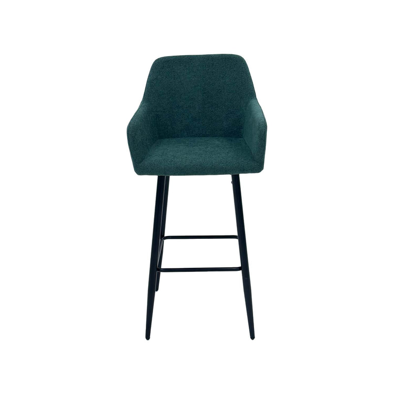F-BS103-EG Lucas barstool in emerald green fabric with black legs