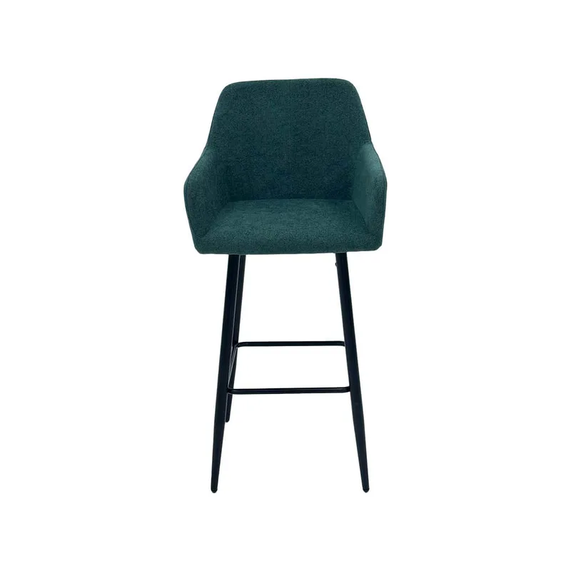 F-BS103-EG Lucas barstool in emerald green fabric with black legs