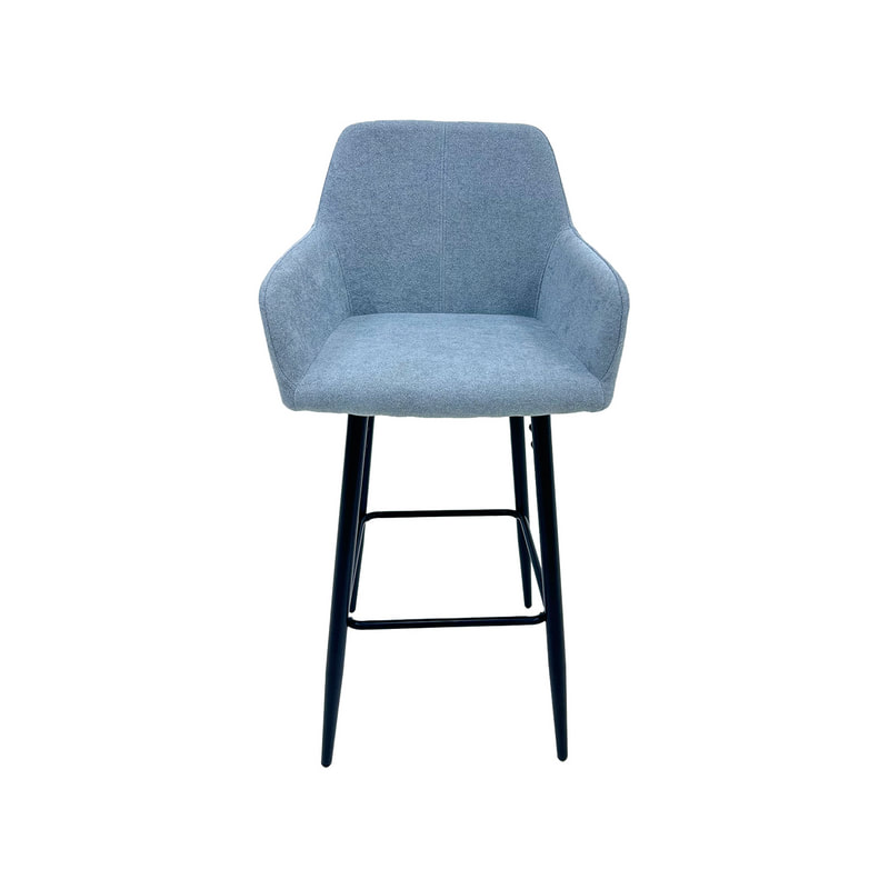 F-BS103-GY Lucas barstool in mid grey fabric with black legs