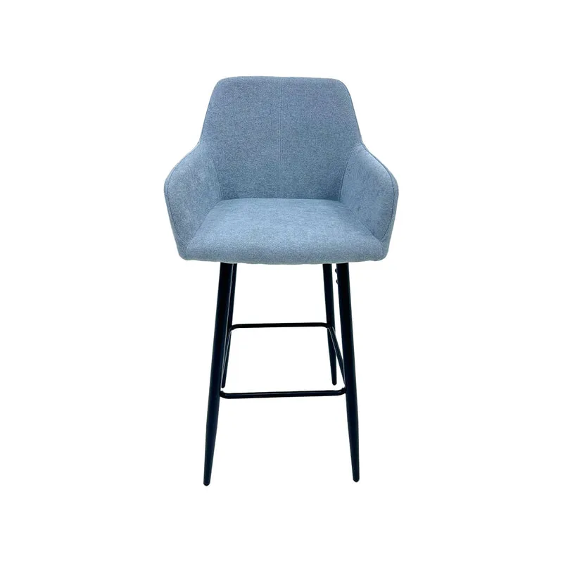 F-BS103-GY Lucas barstool in mid grey fabric with black legs