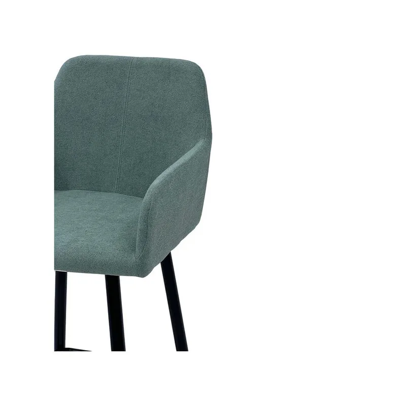 F-BS103-SG Lucas barstool in sage green fabric with black legs
