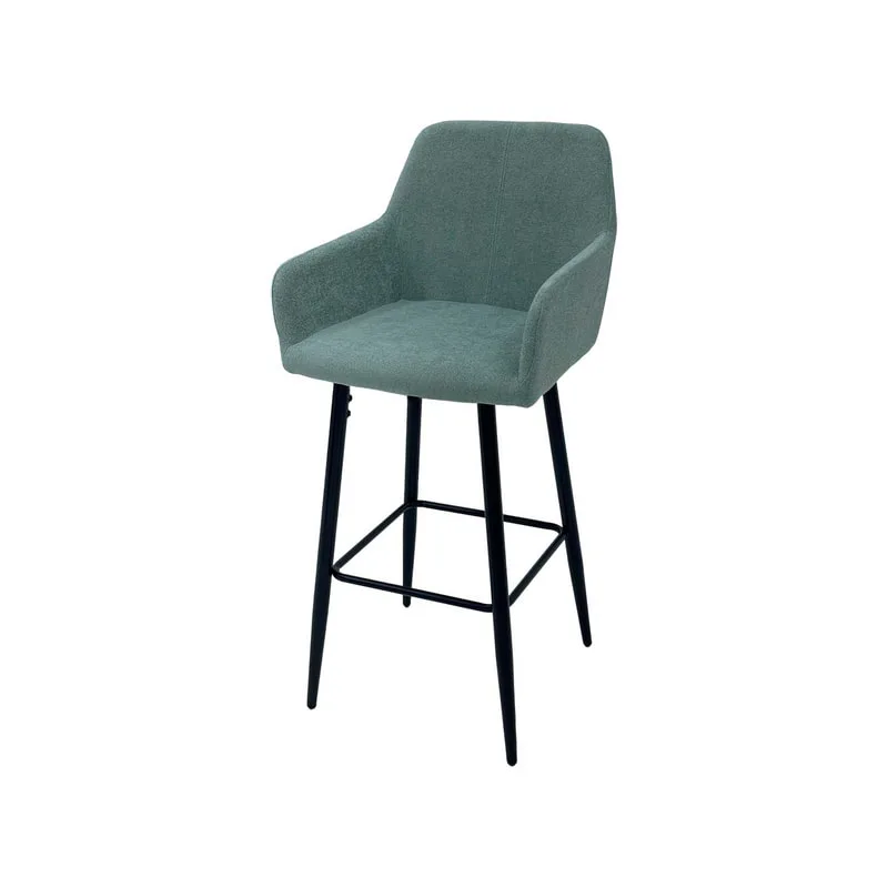 F-BS103-SG Lucas barstool in sage green fabric with black legs