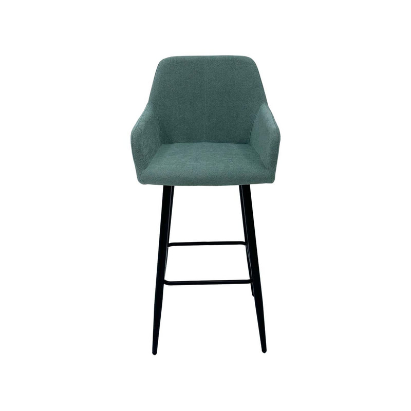 F-BS103-SG Lucas barstool in sage green fabric with black legs